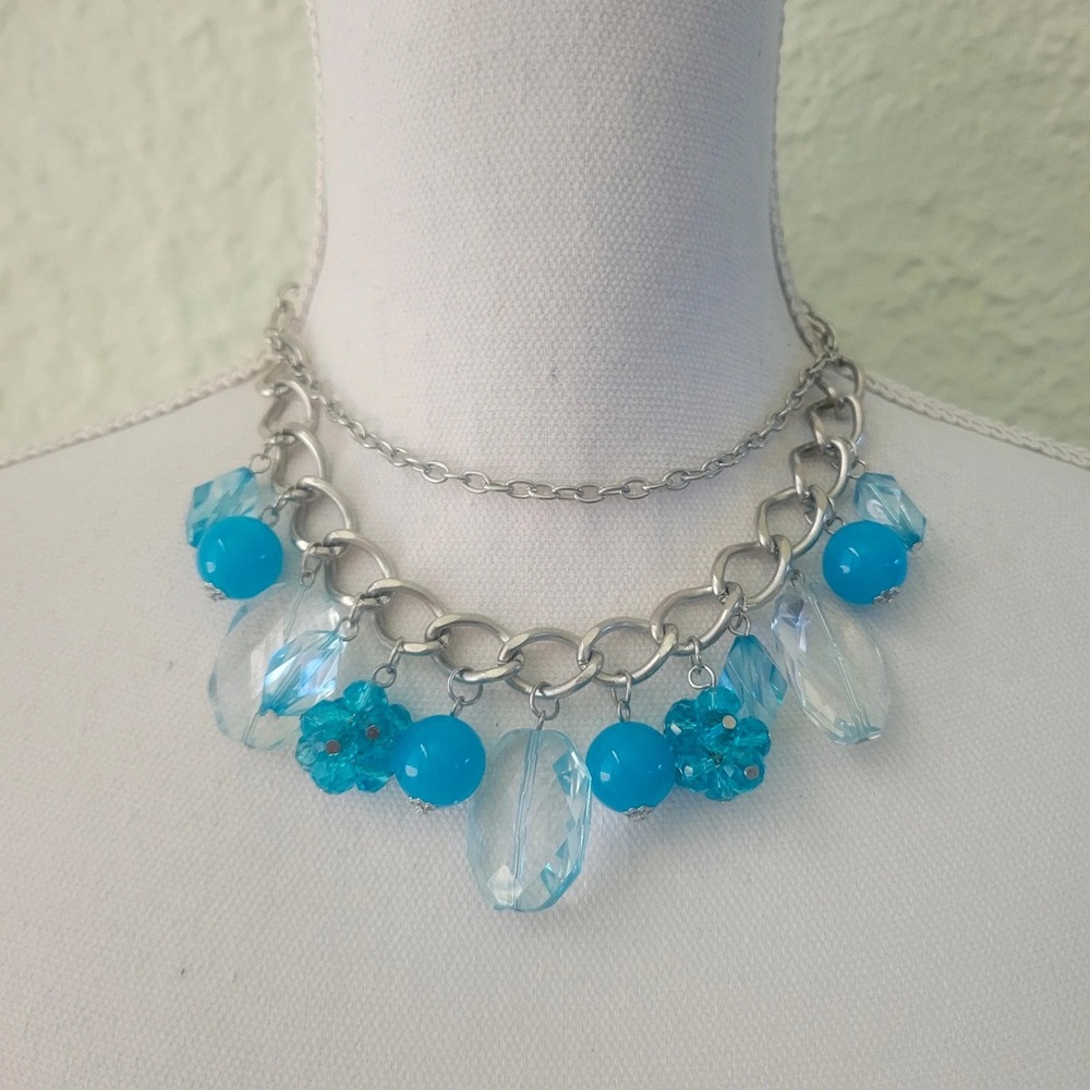 Elegant Blue Beaded Necklace